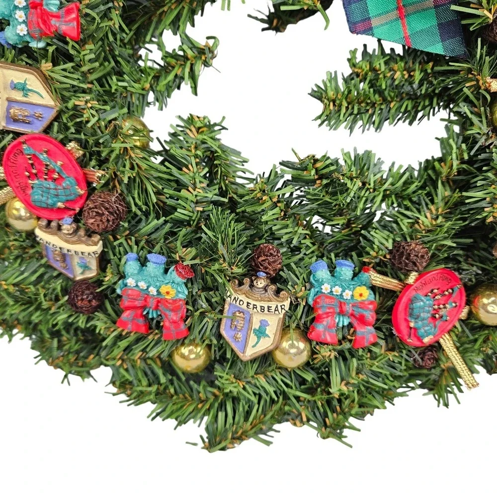 Highland Fling Wreath Vanderbear Family Scottish Dance Collection Xmas 1993‎ Vtg